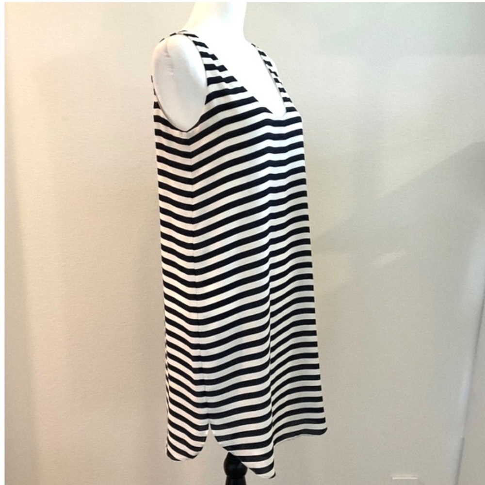 ANN TAYLOR LOFT Sleeveless Dress Blue & White Striped  Size Small